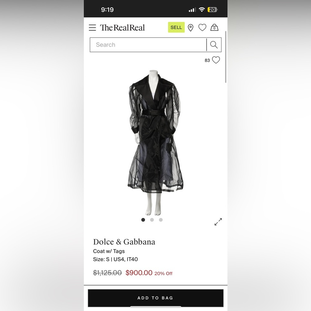 350. MABLE Organza Puff Sleeve Sheer Trench Coat - Picture 6 of 6